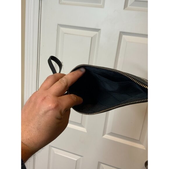 Michael Kors Black Green Logo London Signature X-Large Clutch Wristlet Wallet - Picture 4 of 4